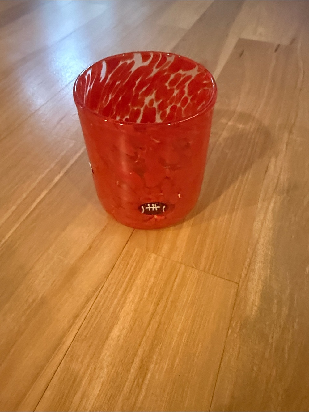 Anthropologie Red Glass Football Tumbler Set - Picture 2 of 3